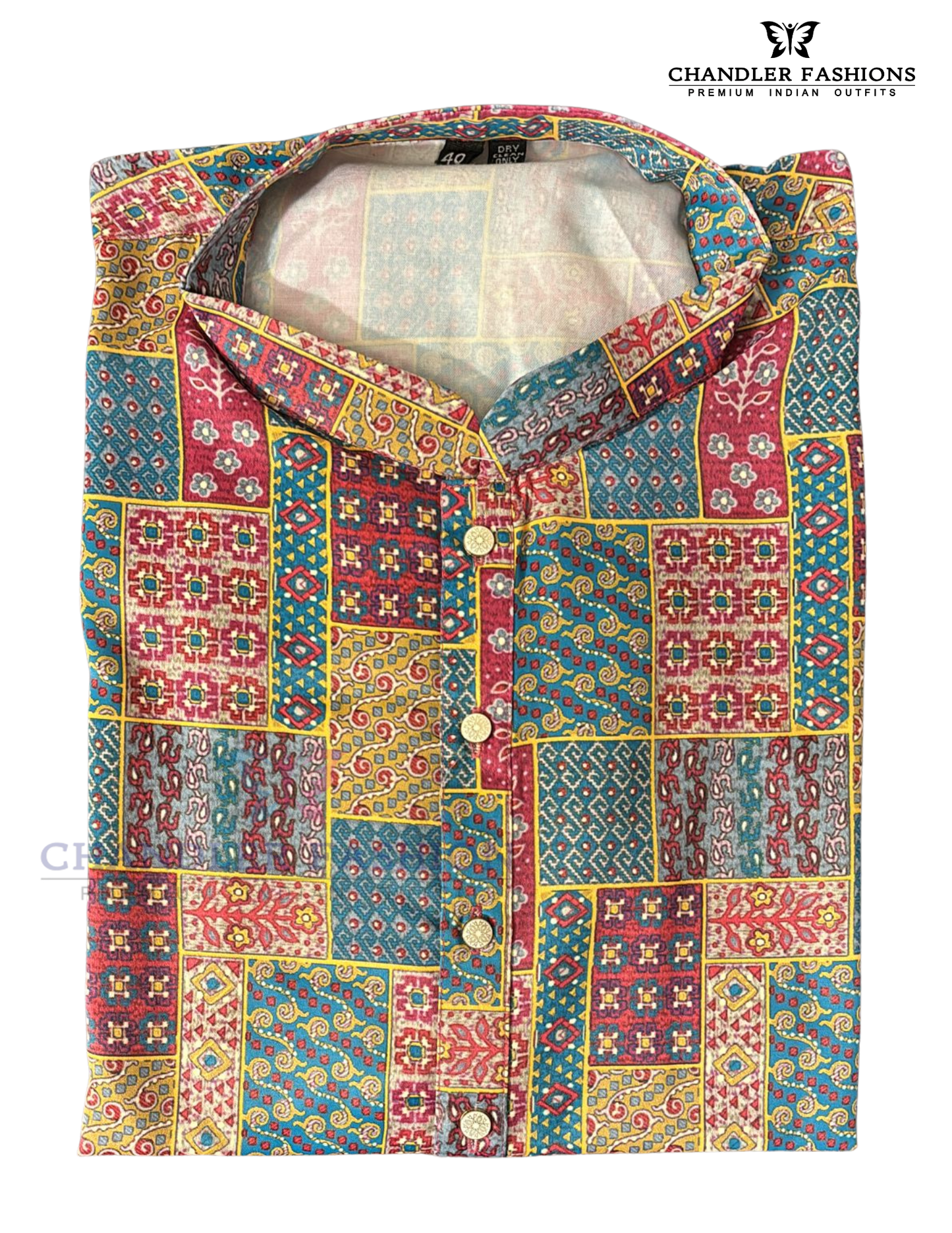 Stunning Multicolor Poly Cotton Men's Kurta With Pajama Pant