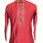 Maroon Color Brocade Designer Men's Kurta With Pant Near Me