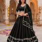 Attractive Black Color Roman Silk With Gota And Lace Work Chaniya Choli For Women