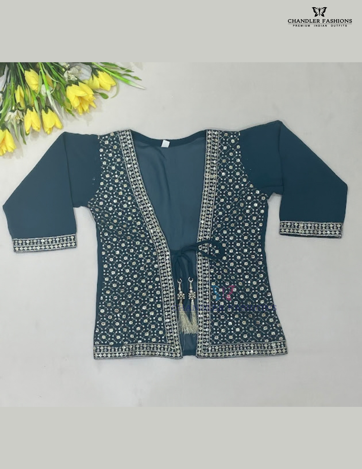 Blue Color Kurti Suits With Embroidery Work In Tempe