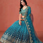 Blue Color With Embroidery And Sequins Work Lehenga In Mesa