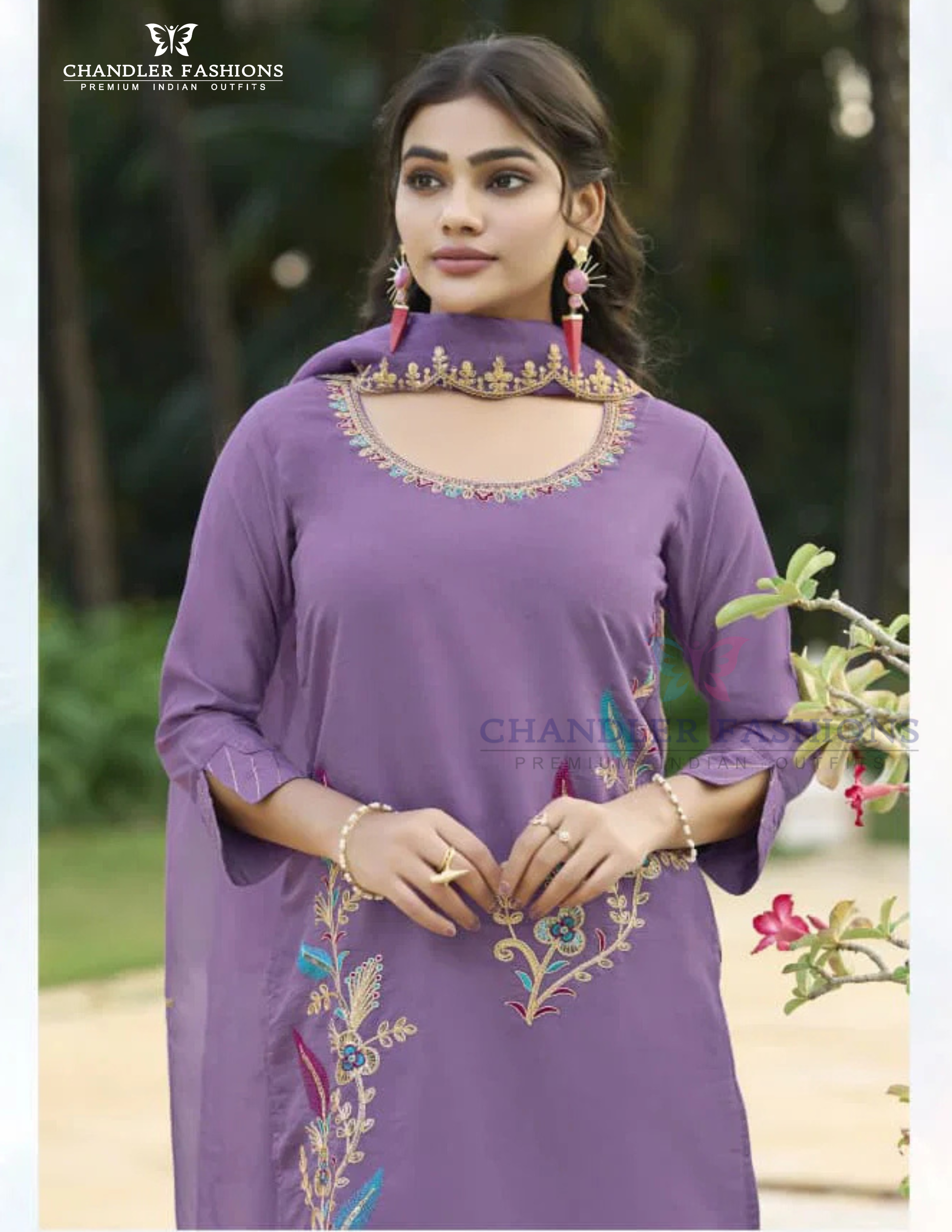 Lavender Color Salwar Suits With Dupatta Near Me