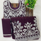 Wine Color Georgette Choli Set With Embroidery Stones And Mirror Work In USA