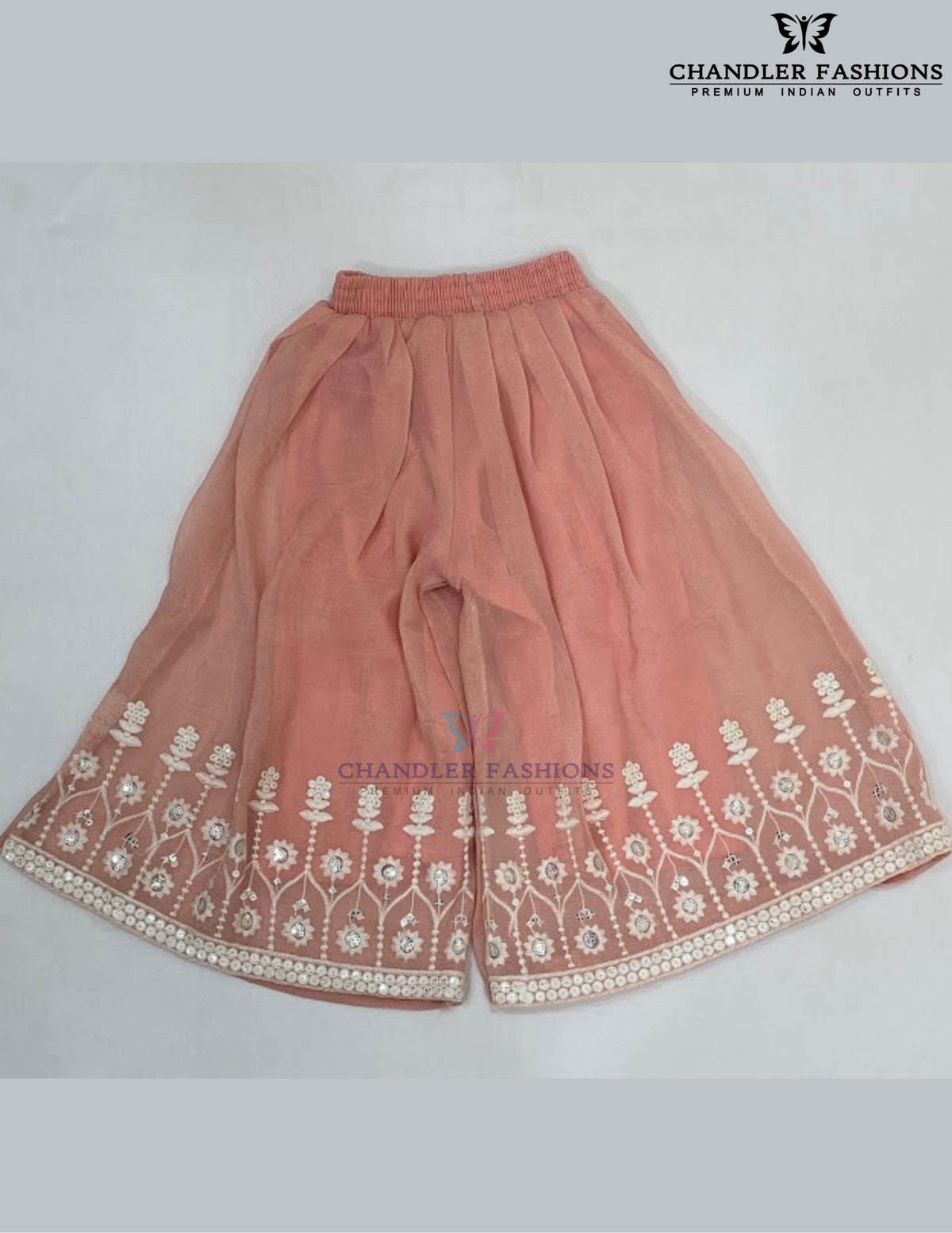 Peach Color Palazzo With Heavy Embroidery Work In Tempe