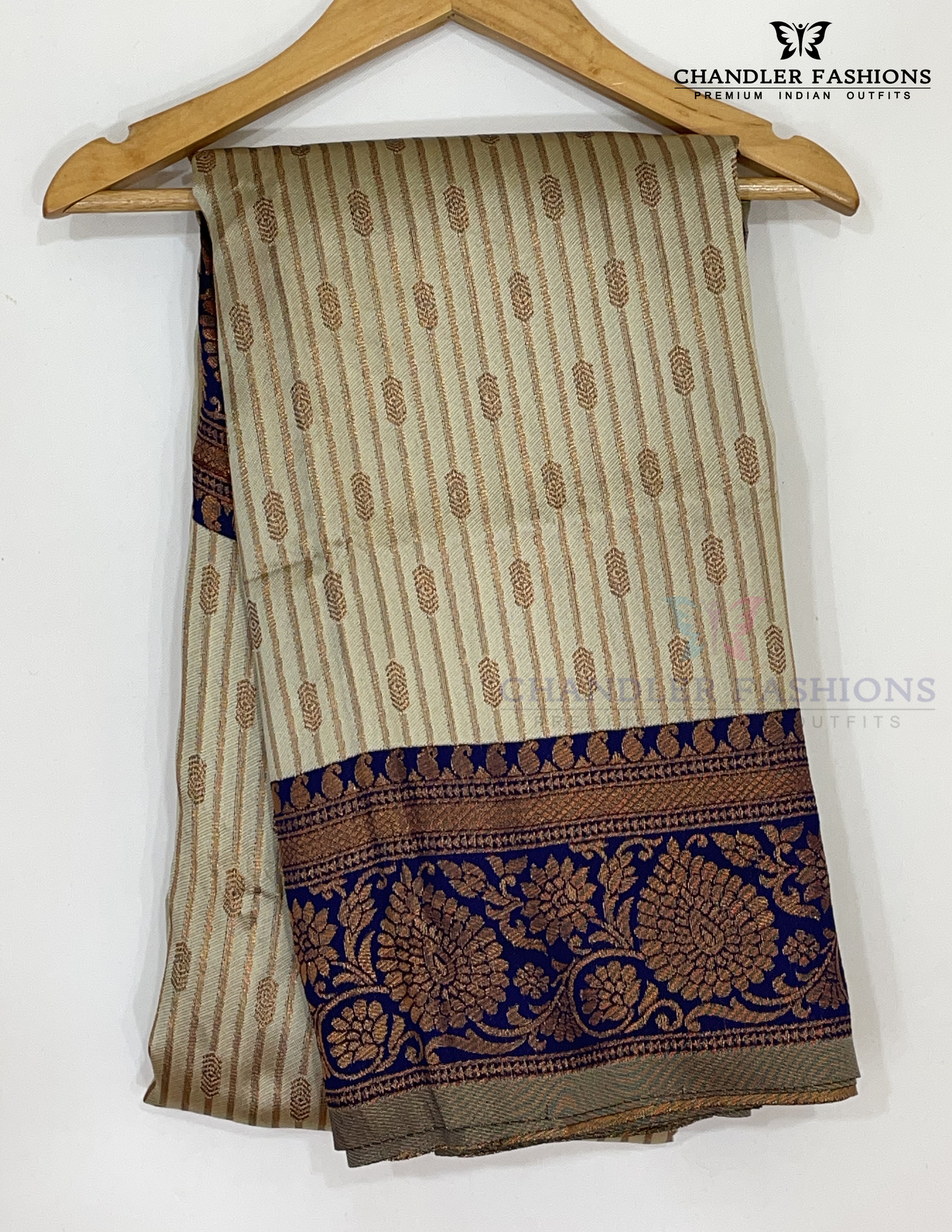 Gray Color With Blue Color Rich Pallu Art Silk Saree In USA