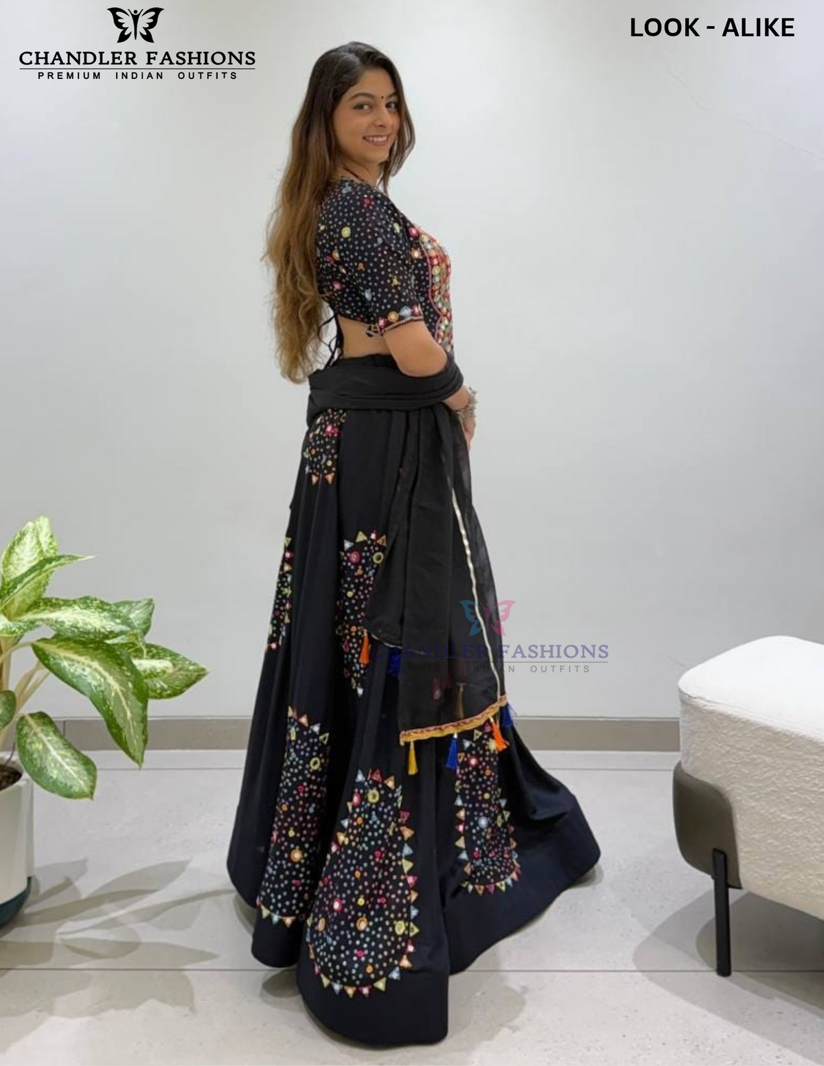 Black Color Rayon With Embroidry Work Chaniya Choli In Tempe