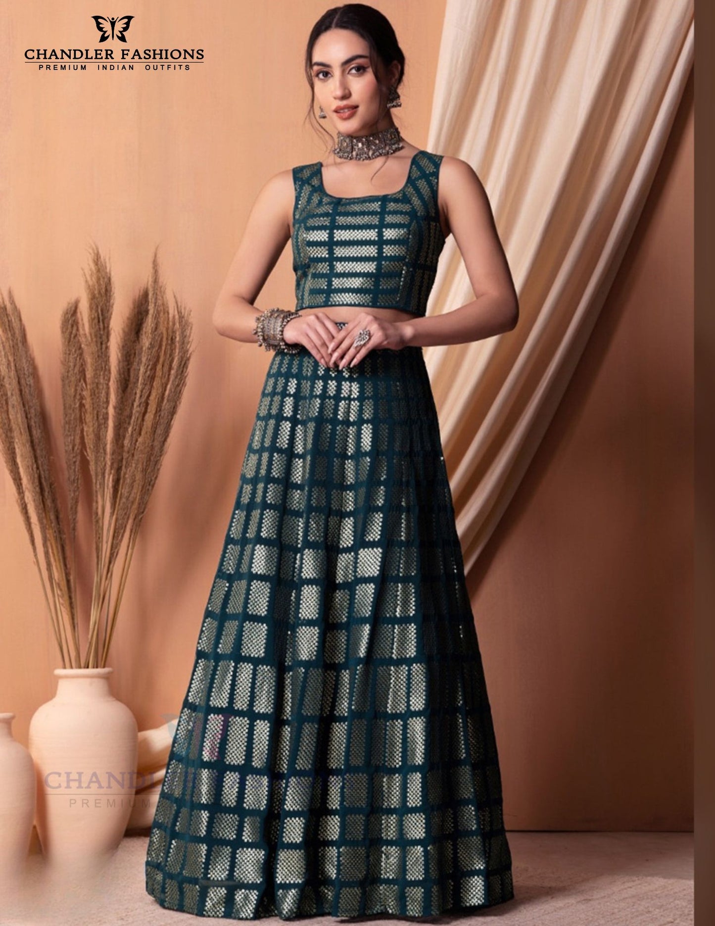 Blue Color Georgette With Embroidery And Sequins Work Lehenga Near Me