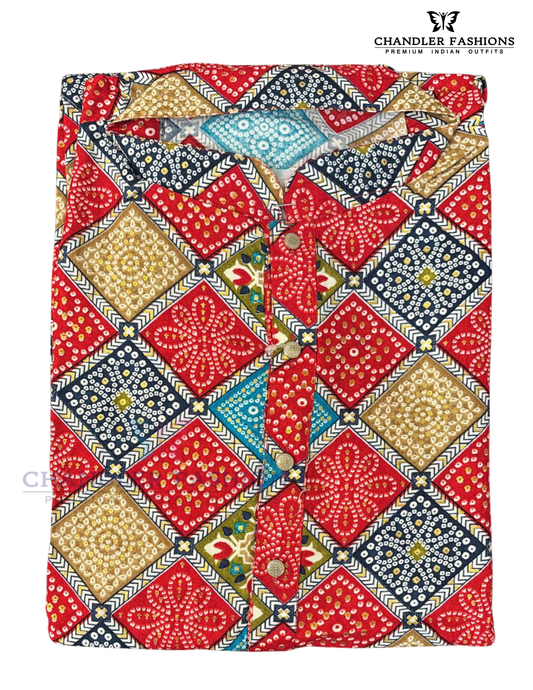 Attractive Multicolor Poly Cotton Men's Kurta With Pajama Pant