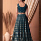 Blue Color With Embroidery And Sequins Work Lehenga In USA