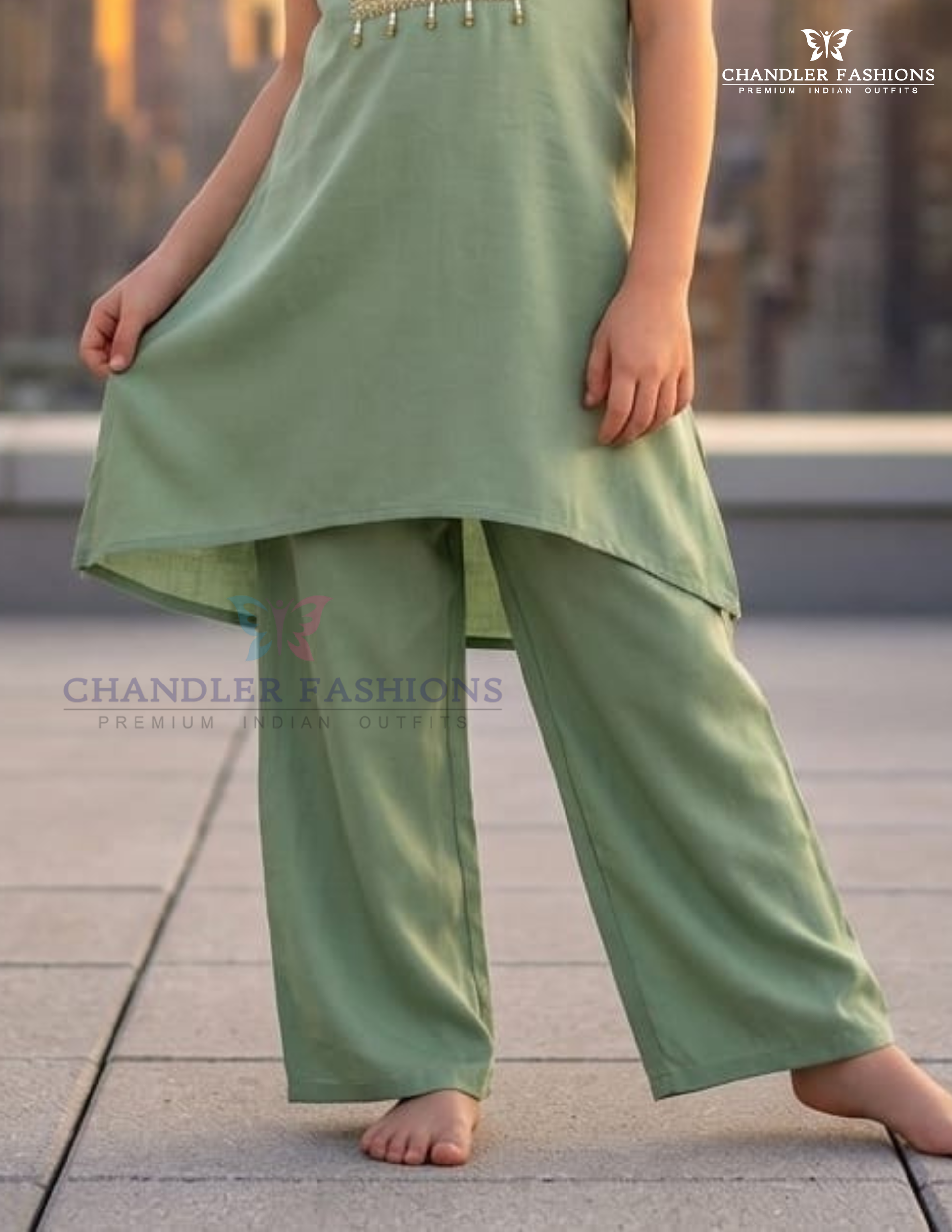 Light Green Color Rayon Kurti Suits For Girls In USA