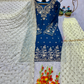 Blue Color Georgette With Embroidery Work Sharara Suits Near Me