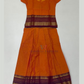 Stunning Orange Color Cotton With Zari Work Border Langa Sets For Girls