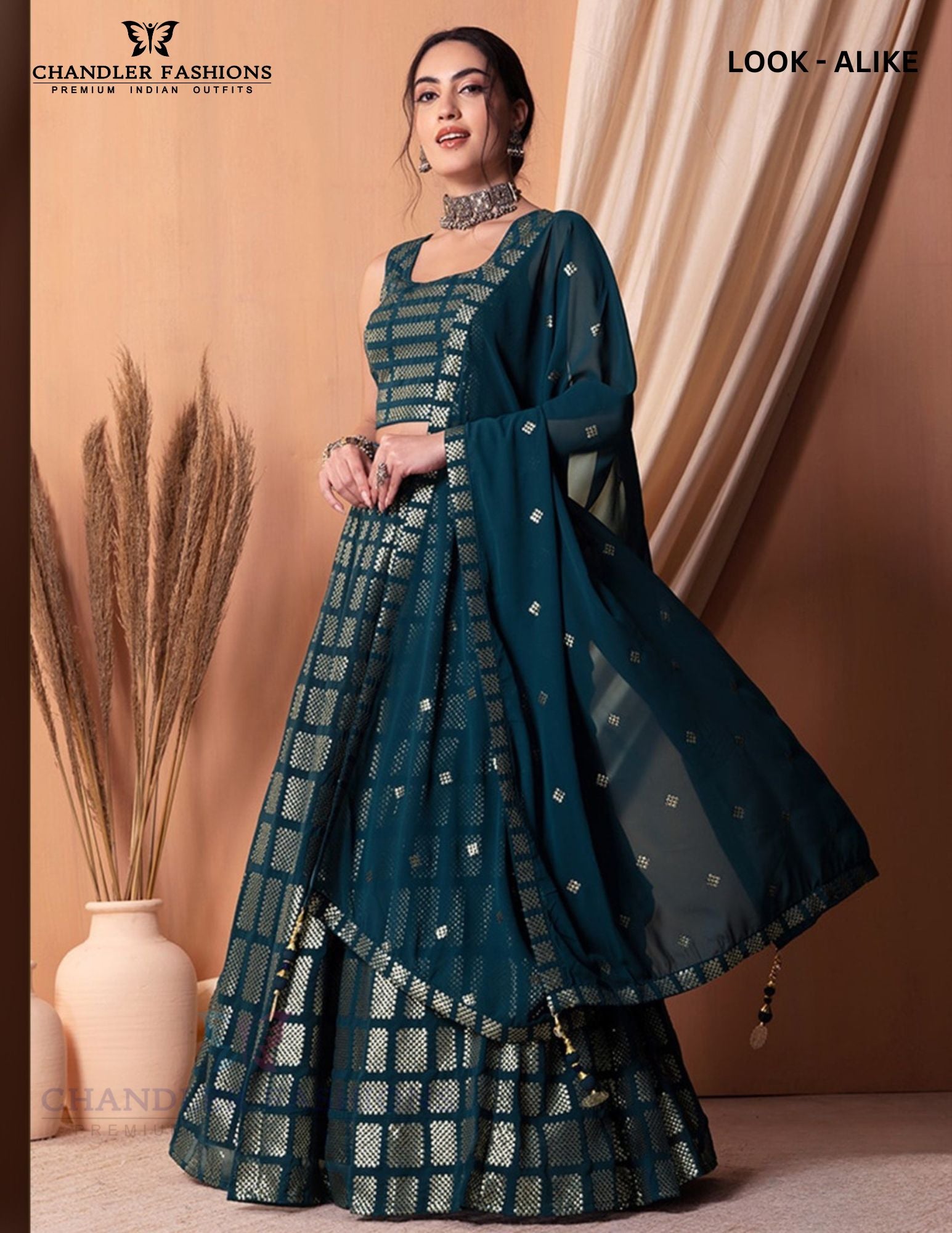 Awesome Teal Blue Color Georgette With Embroidery And Sequins Work Lehenga Choli With Dupatta For Women