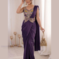 Amazing Purple Color Ready To Wear Saree With Embroidery Work Near Me