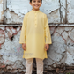 Elegant Yellow Color Cotton Kurta With Pajama Pants For Kids