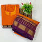 Orange Color Cotton With Zari Work Border Langa Sets In USA