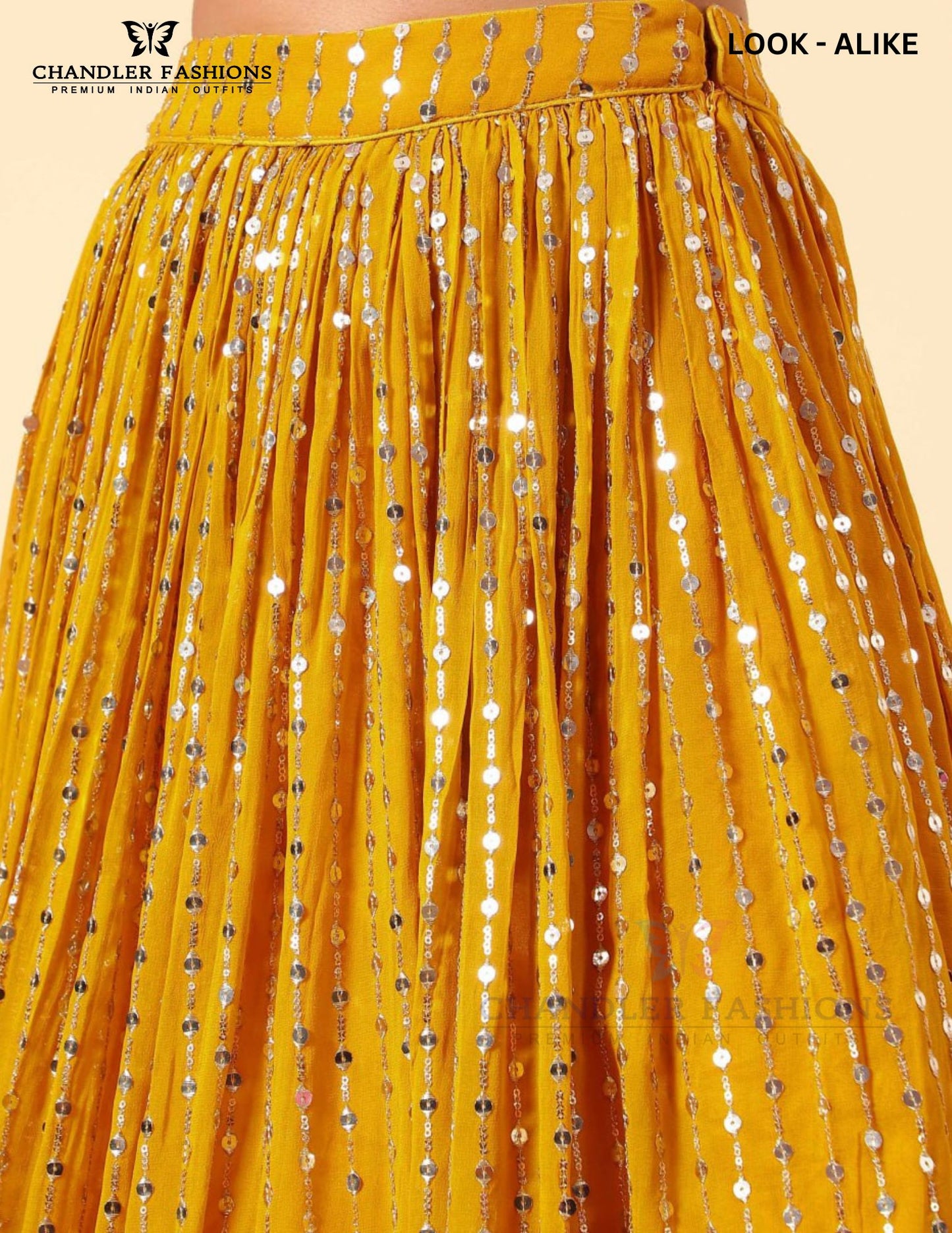 Yellow Color With Embroidery And Sequins Work In USA