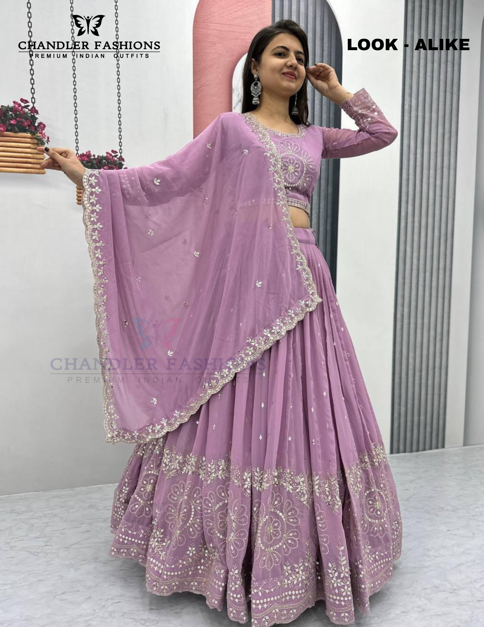 Beautiful Lavender Color Embroidery And Sequins Work Lehenga Choli With Dupatta For Women