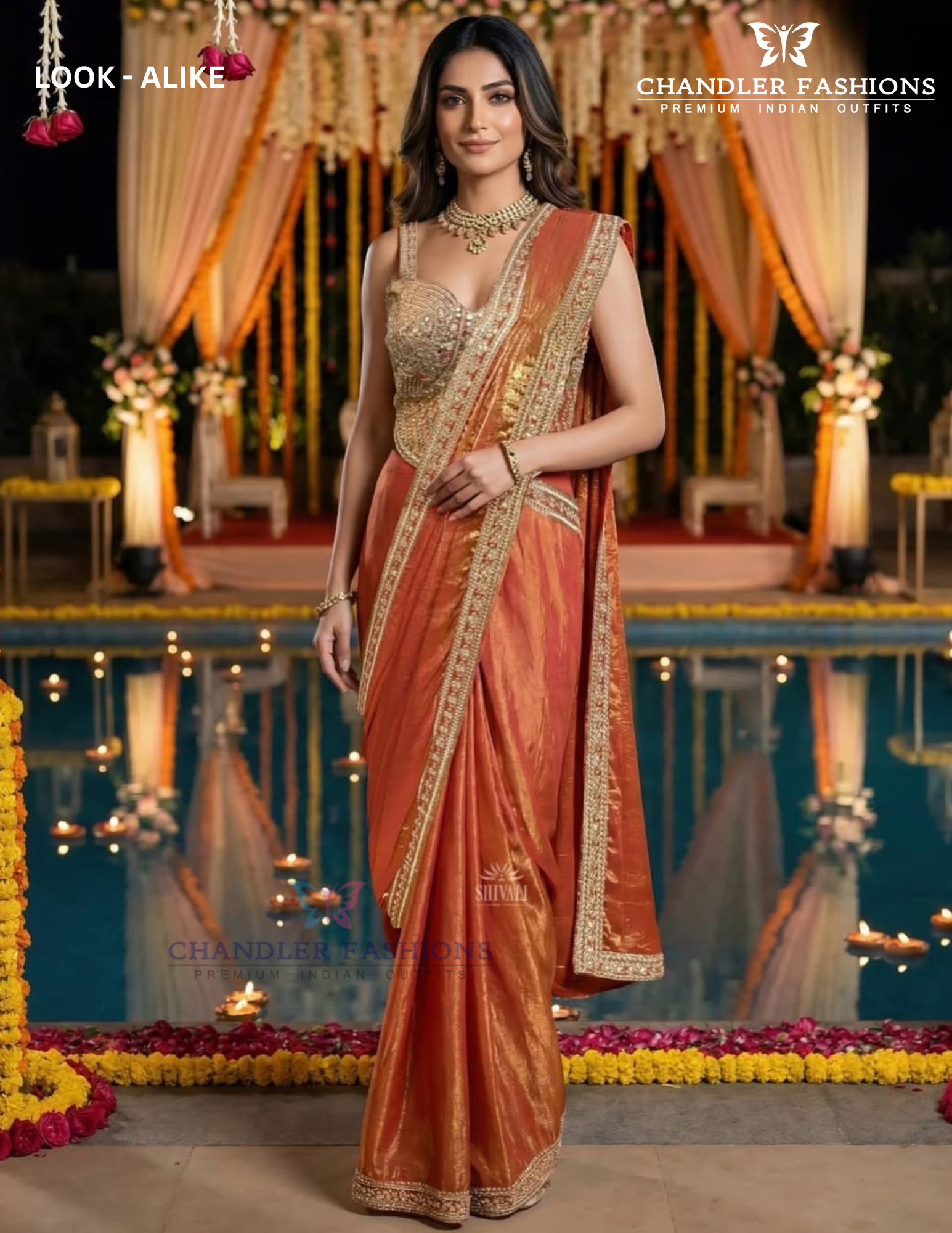 Elegant Orange Color Tissue Silk Lehenga Choli With Embroidery And Sequins Work For Women