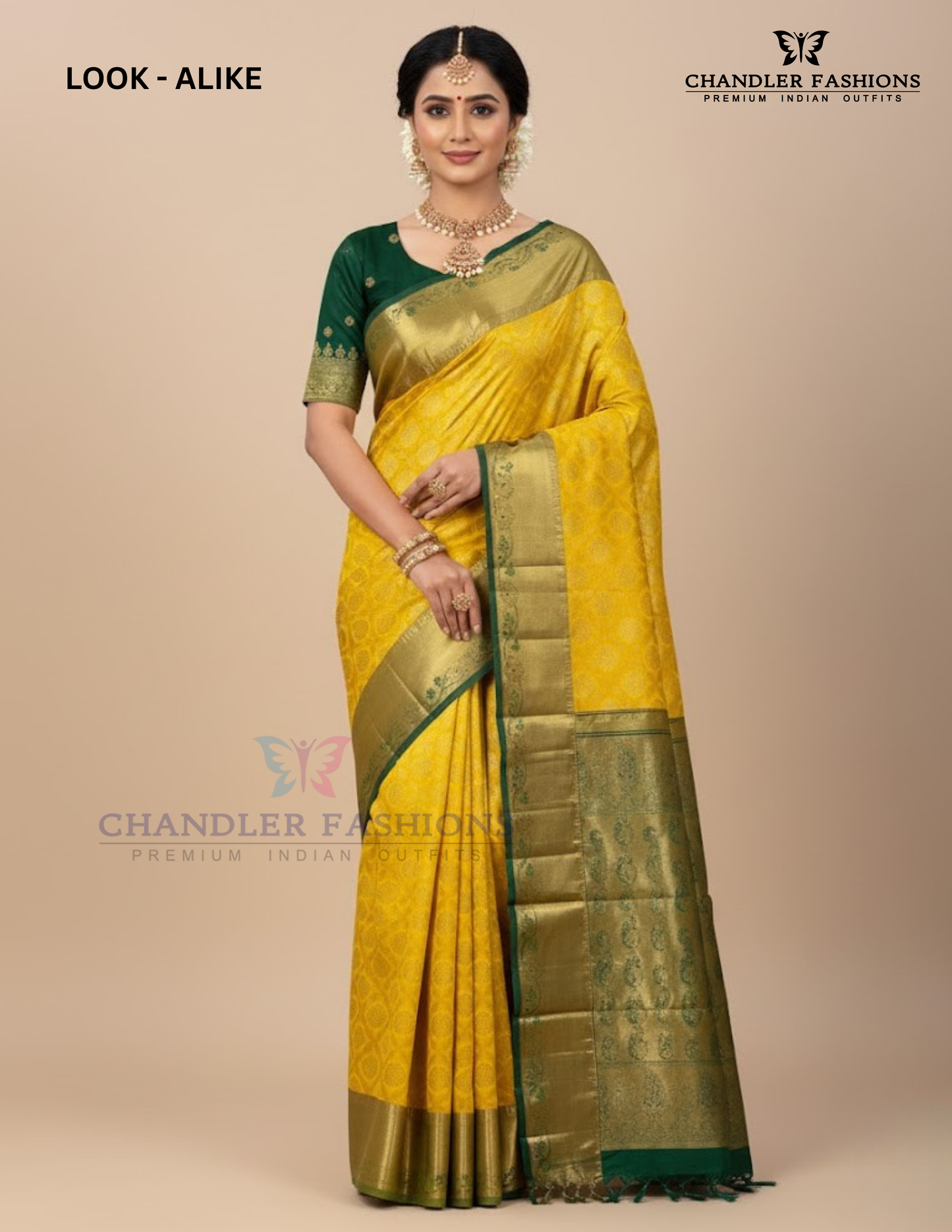 Elegant Yellow Color Pure Kanchi Silk Saree For Women - SILKMARK CERTIFIED