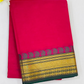 Alluring Pink Color Silk Cotton With Gold Zari Border Saree For Women