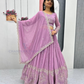 Lavender Color Embroidery And Sequins Work Lehenga Choli With Dupatta Near Me