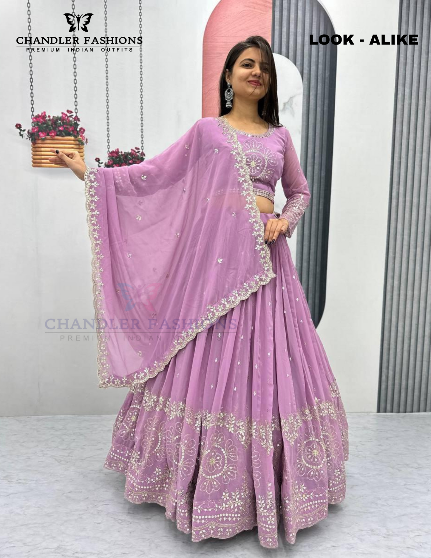Lavender Color Embroidery And Sequins Work Lehenga Choli With Dupatta Near Me