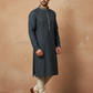 Marvelous Teal Green Color Raw Silk With Embroidery And Sequins Work Kurta Suits For Men
