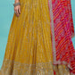 Yellow Color Georgette With Embroidery Work In Yuma