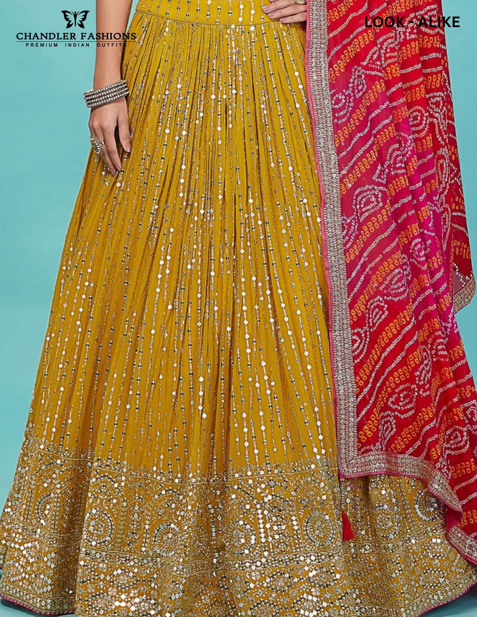 Yellow Color Georgette With Embroidery Work In Yuma