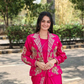 Pink Color Embroidery And Sequins Work Ready To Wear Saree Near Me