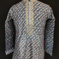 Beautiful Ash Grey Color Raw Silk Designer Men's Kurta With Stone And Embroidery Work