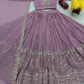 Lavender Color Embroidery And Sequins Work Lehenga Choli With Dupatta In Mesa