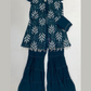 Alluring Teal Green Color Georgette Sharara Suits With Embroidery And Sequins Work For Girls