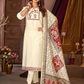 Georgeous Off White Color Vatican Silk With Embroidery And Sequins Work Salwar Suits With Dupatta