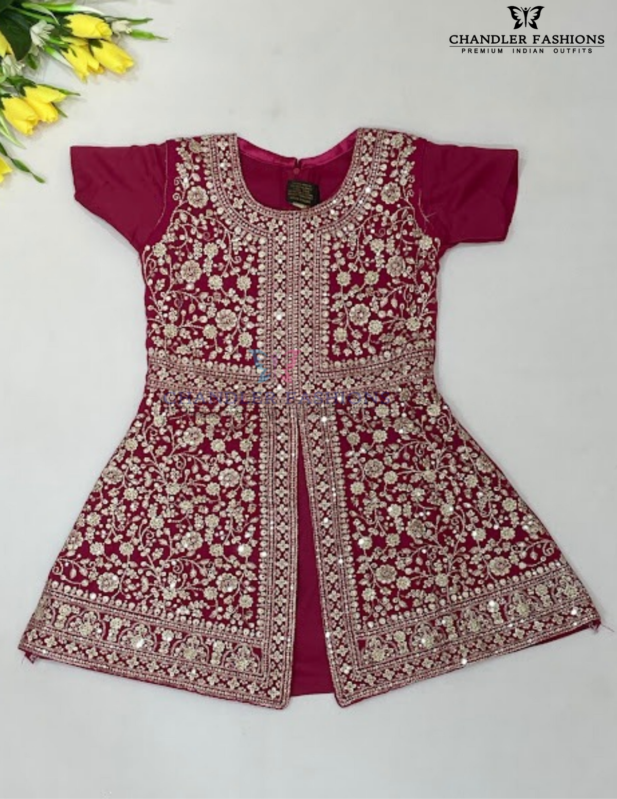Pink Color Georgette Palazzo Suits With Sequins Work In Surprise