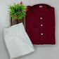 Red Color Embroidery And Sequins Work Kurta With Pajama Set In USA