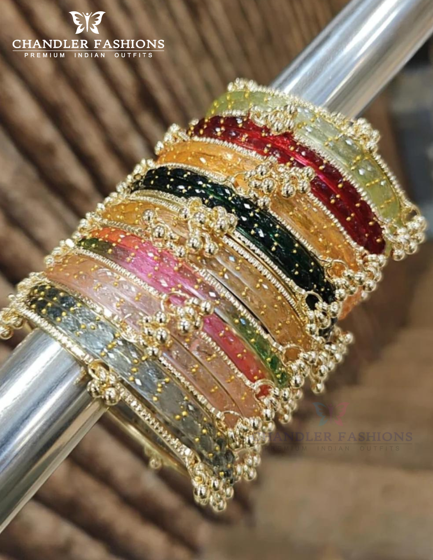 Pretty MultiColor Raindrop Design Glass Bangles For Women