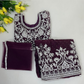 Beautiful Wine Color Georgette Choli Set With Embroidery Stones And Mirror Work Near Me