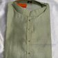 Attractive Green Color Cotton With Self Design Kurta Suits For Men
