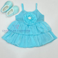 Sky Blue Color Soft Net Gown With Shoes Near Me