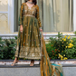 Embroidery Work Dual Tone Long Gown With Dupatta In Yuma