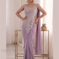 Gorgeous Lavender Color Ready To Wear Saree With Embroidery Work For Women