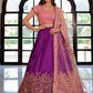 Purple Color Silk With Embroidery Work Lehenga Choli With Dupatta In USA