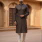 Charming Brown Color Soft Silk With Sequins Work Kurta Suits For Men