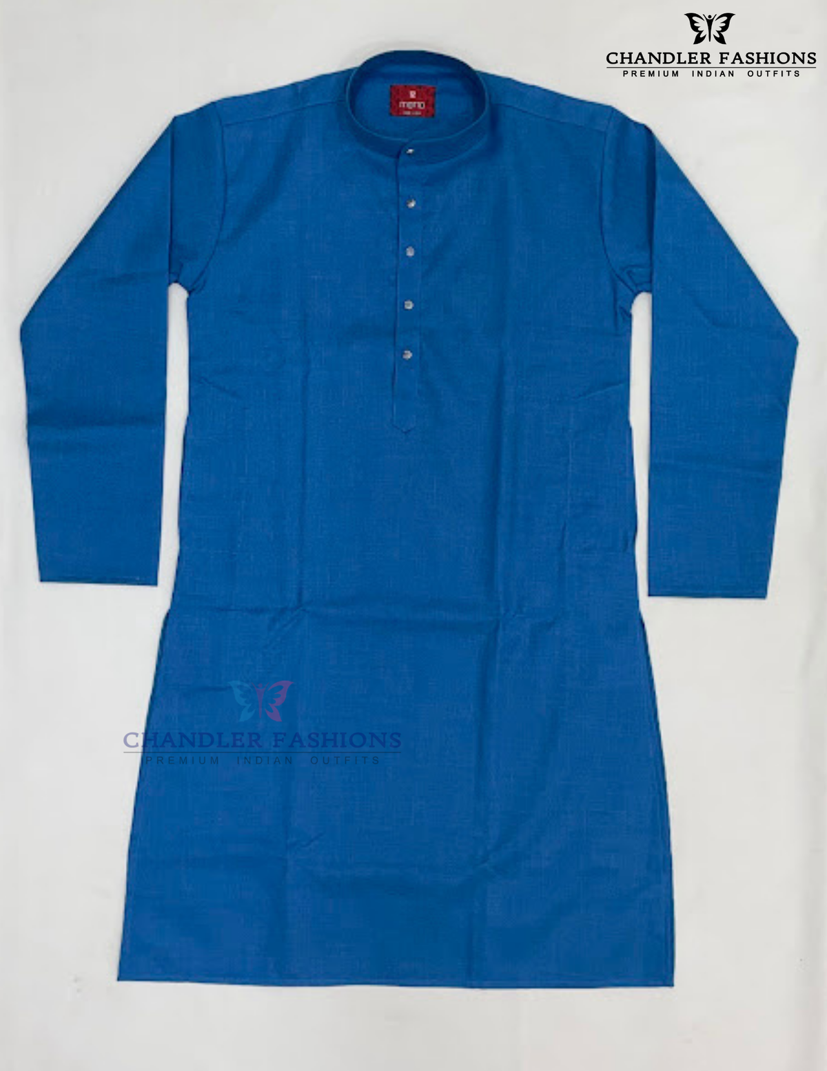 Blue Color Cotton Kurta Set In Mesa