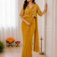 Yellow Color Crepe Silk Saree Set With Embroidery Koti Jacket And Sequin Work For Women Near Me