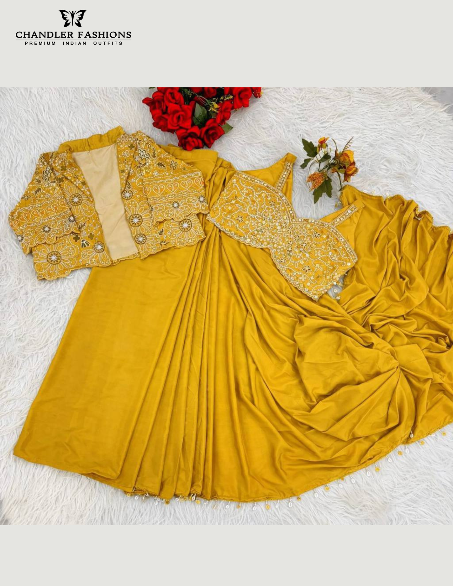 Yellow Color Saree Sequin Work In Tempe