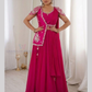 Gorgeous Pink Color Ready To Wear Saree With Embroidery Work For Women