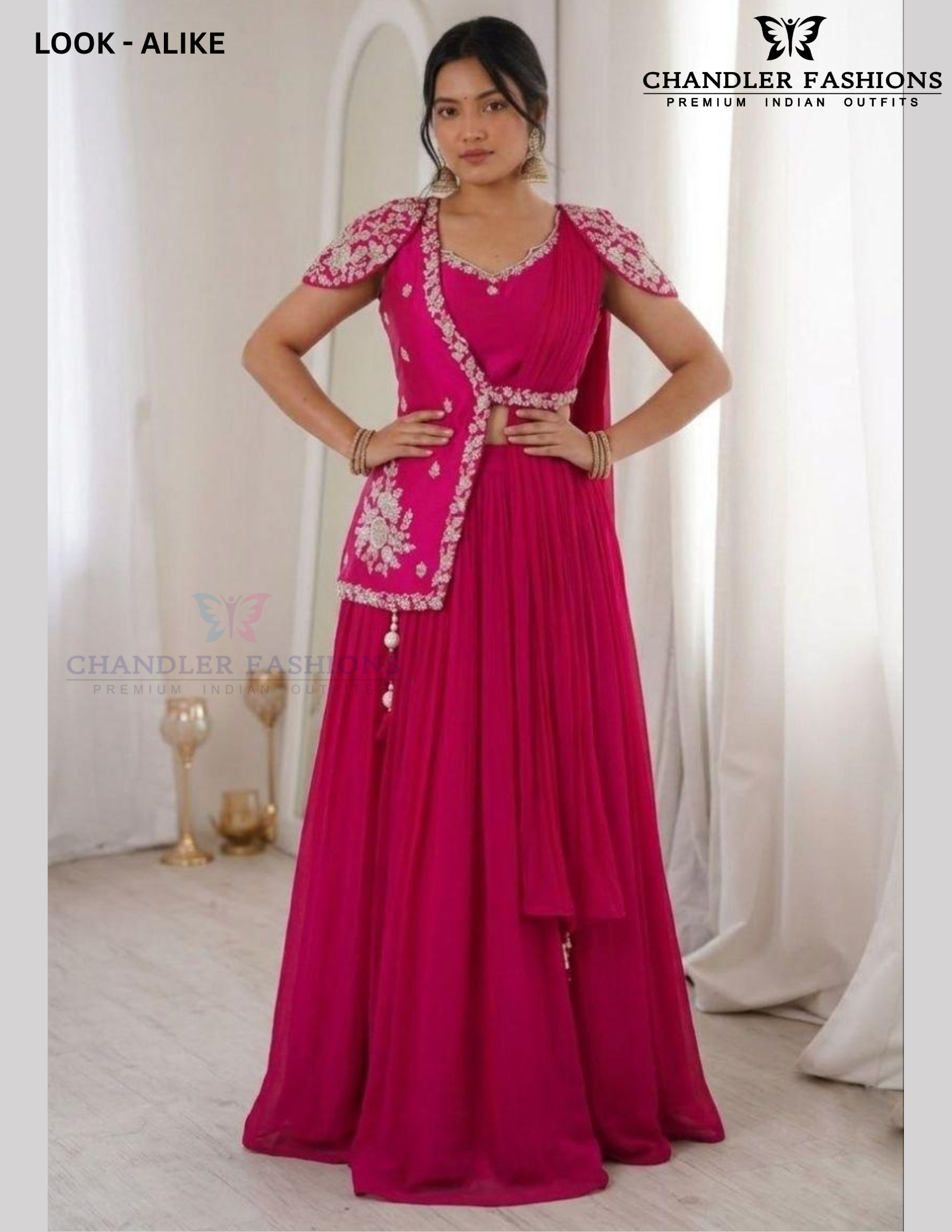 Gorgeous Pink Color Ready To Wear Saree With Embroidery Work For Women